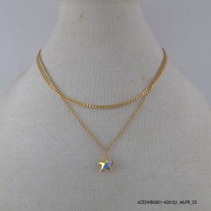 18KGP 2Liner ab2x Crystal Necklace