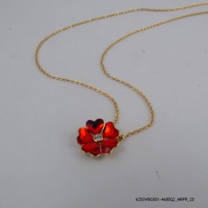 18KGP Lite Siam Heart Crystal Necklace
