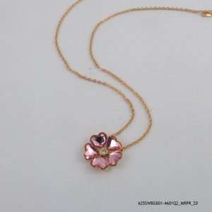 18KGP Violet Heart Crystal Necklace