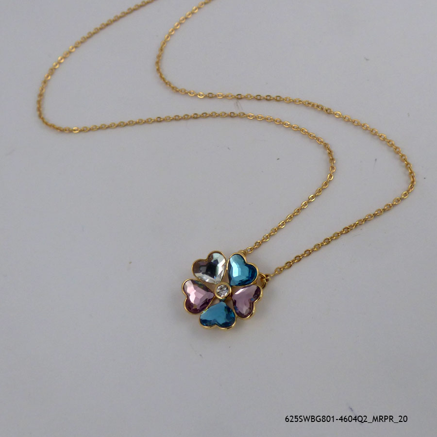 18KGP ab2x Heart Crystal Necklace