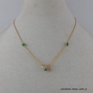 18KGP Emeral Crystal Heart Necklace