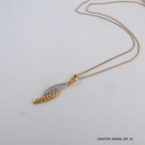 2Colour GP Zircon Elegant Pendant Chain