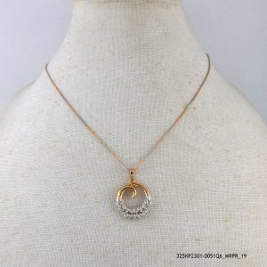 2Colour GP Zircon Elegant Pendant Chain