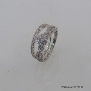 Silver Plating Zircon Fashion 2pc Ring
