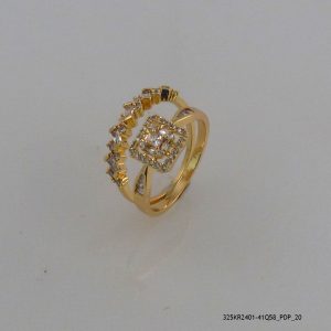 18KGP Zircon Fashion 2pc Ring