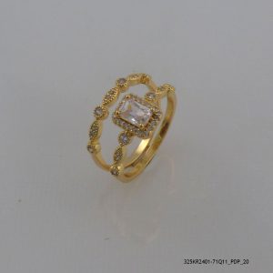 18KGP Zircon Fashion 2pc Ring