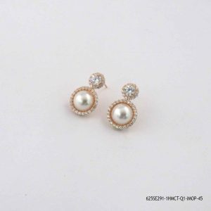 925 Zircon Freash Water Pearl Small Earring