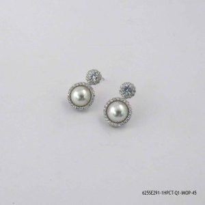925 S/Silver Zircon Fresh Water Pearl Earring