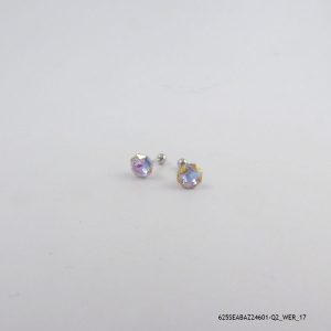 SYN AB AMENTHYST HEXAGON SILVER STUD