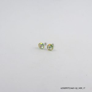 SYN PERIDOT COLOR SILVER STUDS