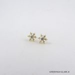 GOLD PLATED  SILVER PEARL ZIRCON EARRING