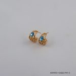 18KGP Aqua Crystal Hoops