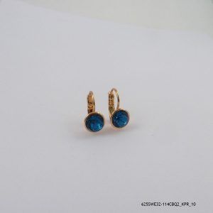 18KGP Capri Blue Crystal U Hoops