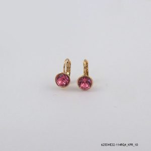 18KGP Rose Crystal U Hoops