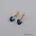 18KGP Amethyst 2x Heart Crystal Hoops