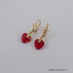 18KGP Lite Siam Heart Crystal Hoops