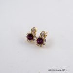 18KGP Amethyst Colour Crsytal U Hoops