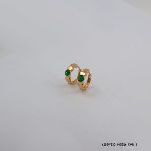 18KGP Emerald Crystal Hoops