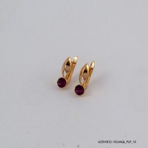 18KGP Amethyst Crystal U Hoops
