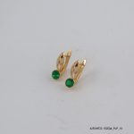 18KGP Emerald Crystal U Hoops