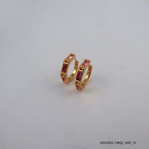 18KGP Rose Crystal Earring